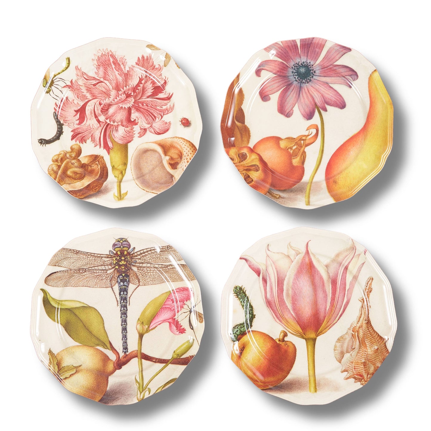 Dragon Fly Side or Salad Melamine Plates - Set of Four