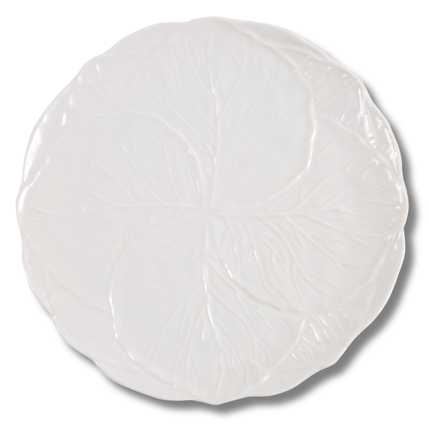 White Cabbage Leaf Dinner Melamine Plates - Set of 4