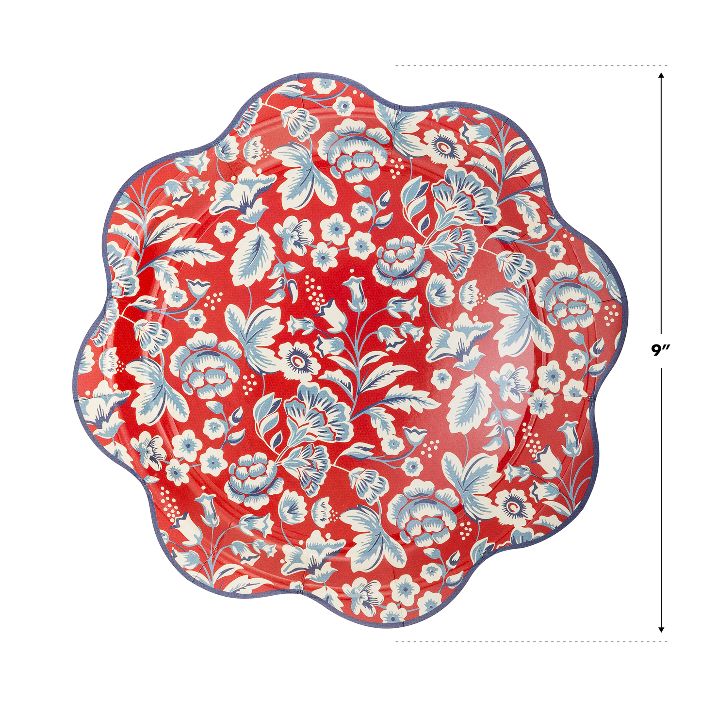 Americana Floral Wave Paper Plate - 8pk