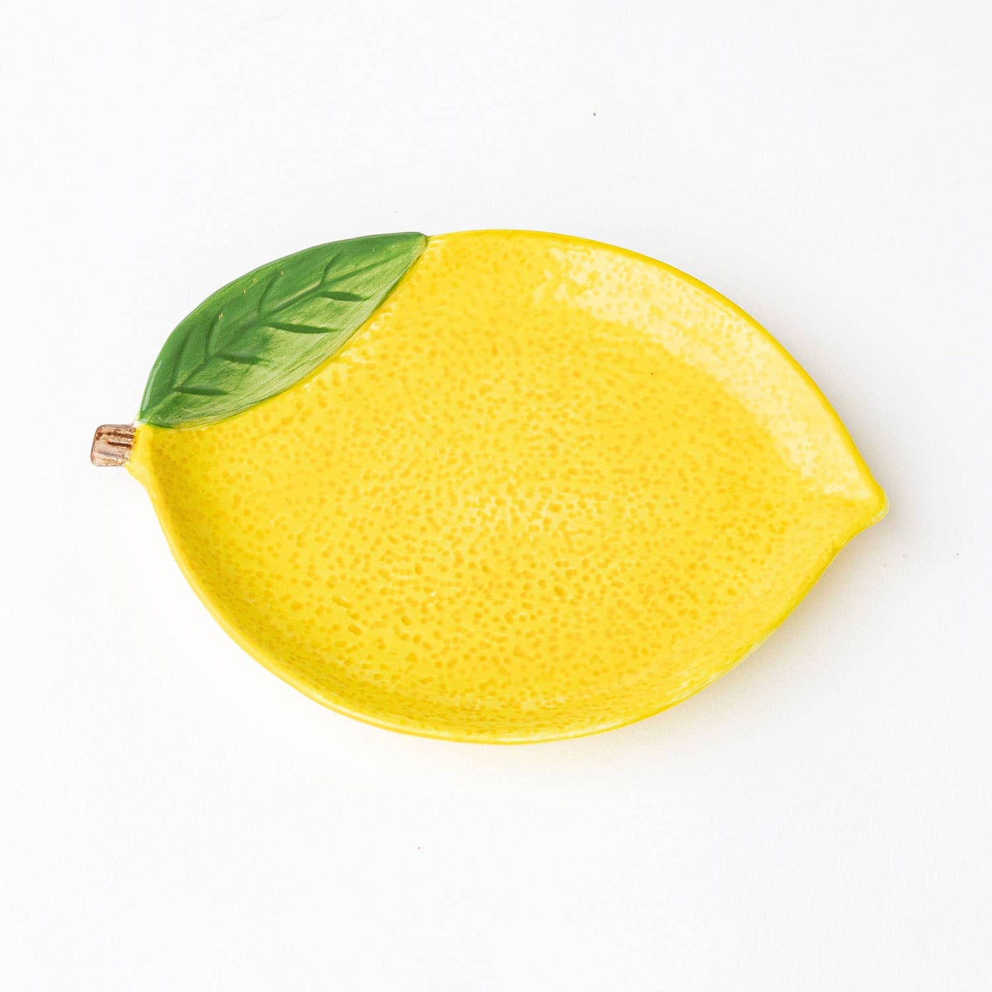 Lemon Dish - Yellow Ceramic Dessert Plate - 7x5 in