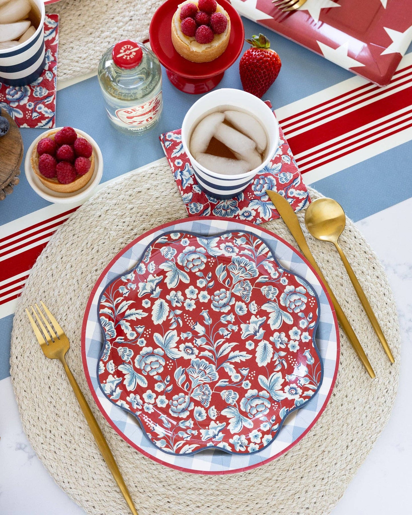 Americana Chambray Gingham Paper Plate