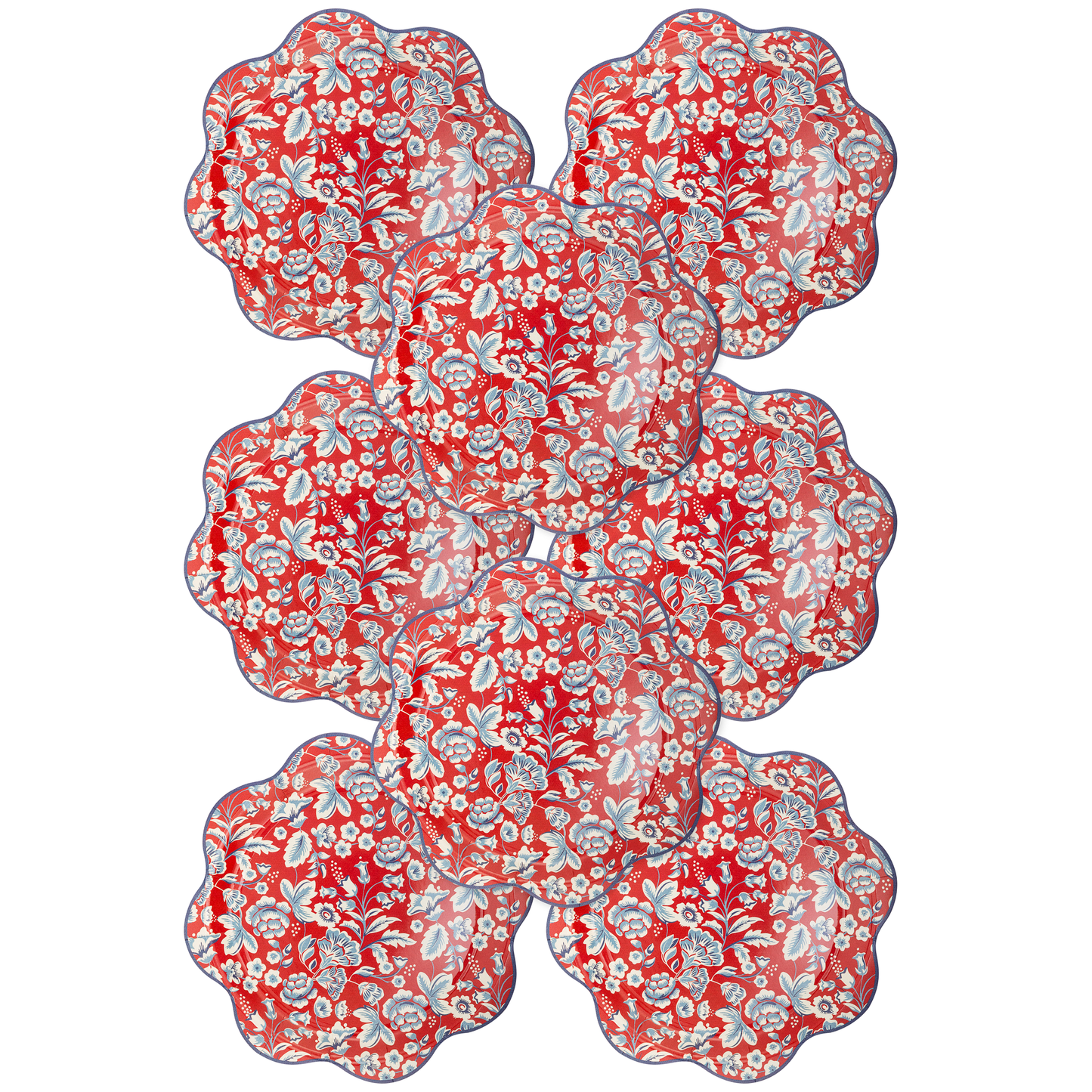 Americana Floral Wave Paper Plate - 8pk