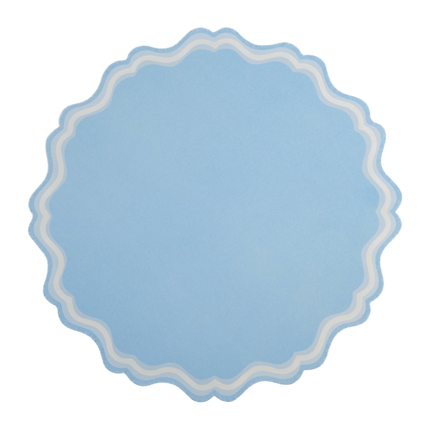 Hydrangea Set Baby Blue Fancy Scallop Paper Placemats - 12 Pack