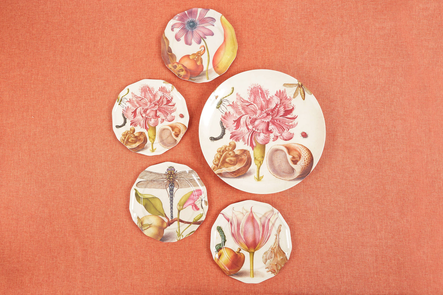 Dragon Fly Side or Salad Melamine Plates - Set of Four