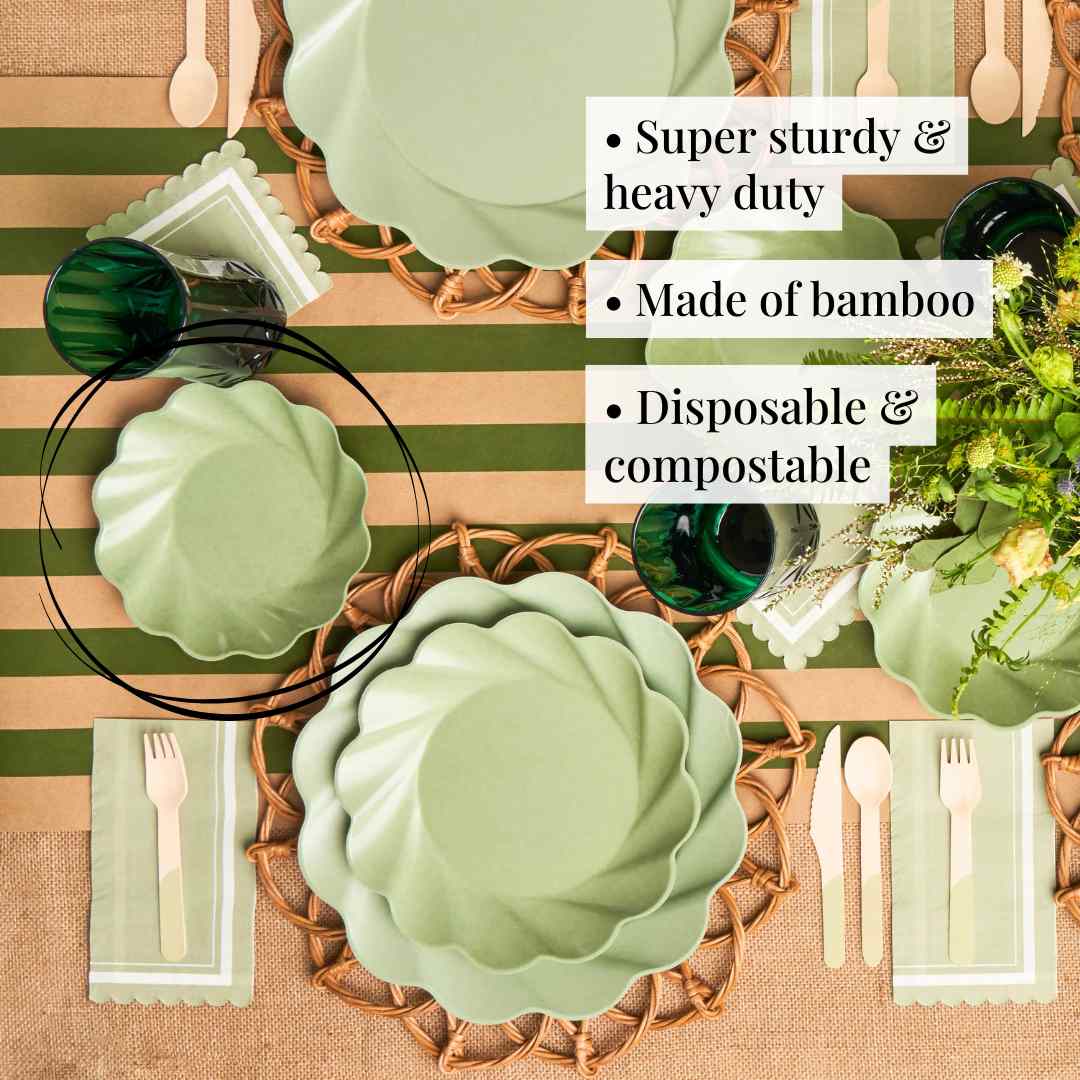 Sage Eco-Friendly Disposable Compostable Salad Plate - 8 Pack