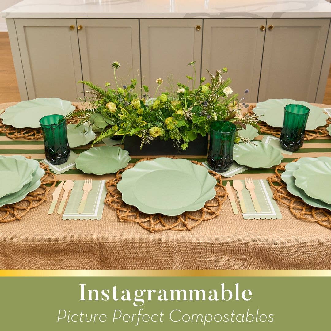 Sage Eco-Friendly Disposable Compostable Dinner Plate - 8 Pack