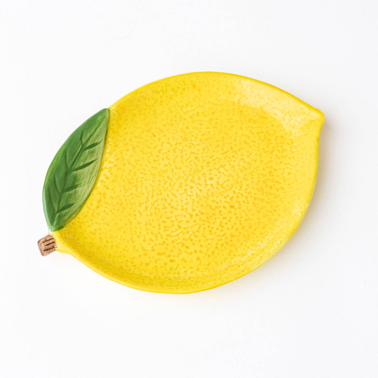 Lemon Dish - Yellow Ceramic Dessert Plate - 7x5 in