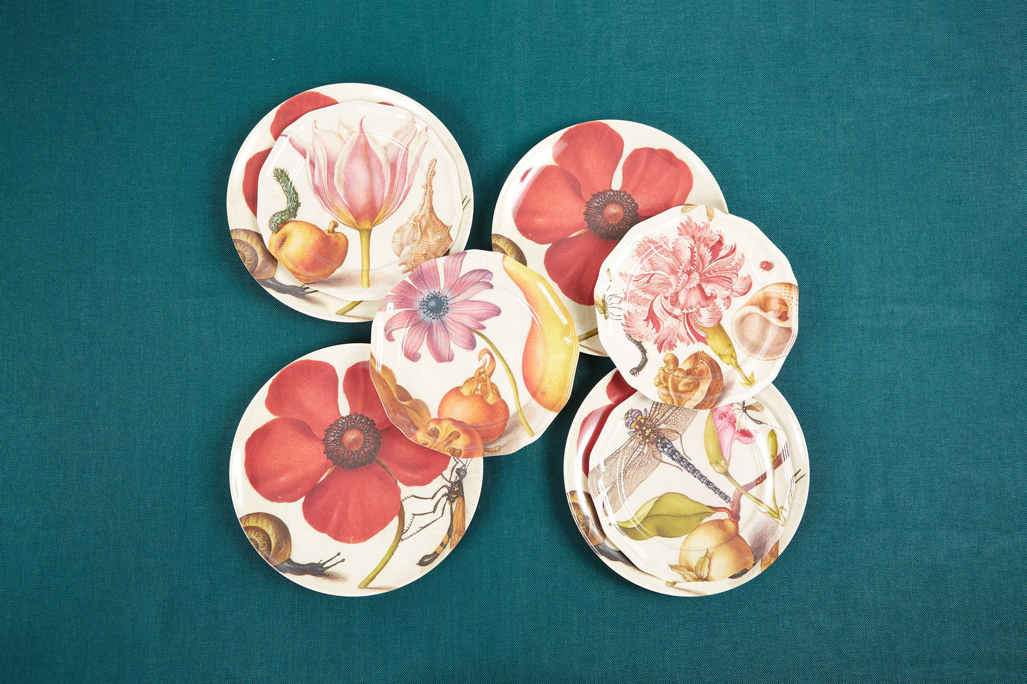Dragon Fly Side or Salad Melamine Plates - Set of Four