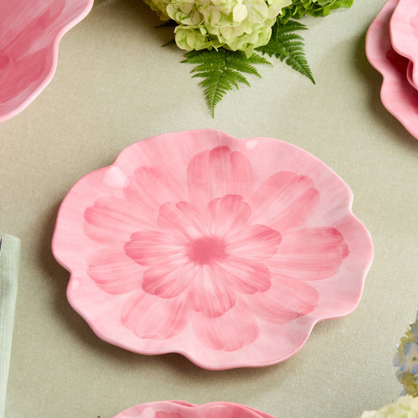 Rose Pink Melamine Floral Dinner Plate - 11in