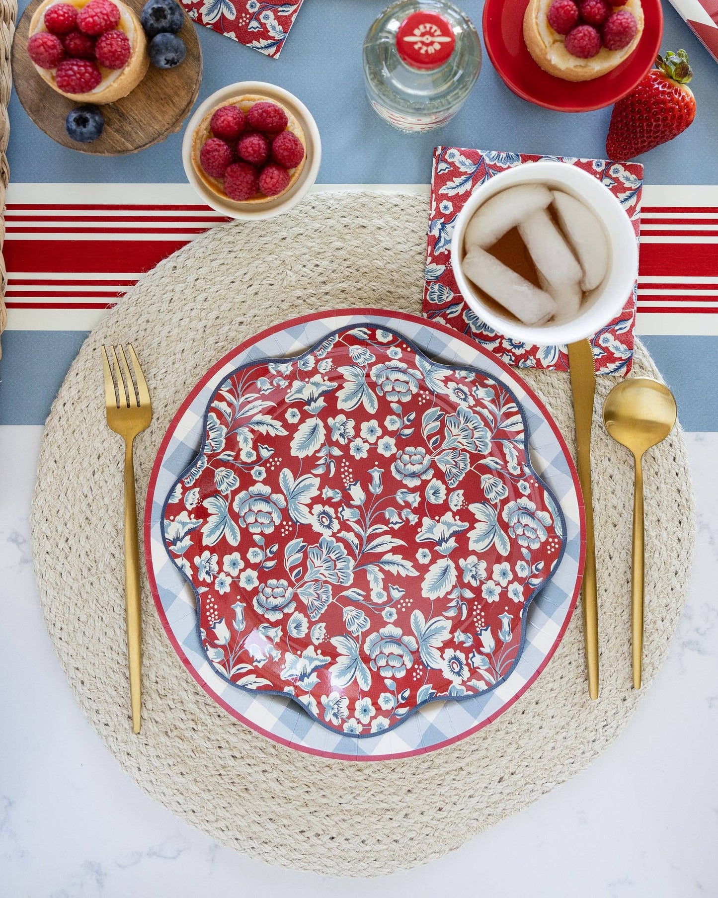 Americana Chambray Gingham Paper Plate