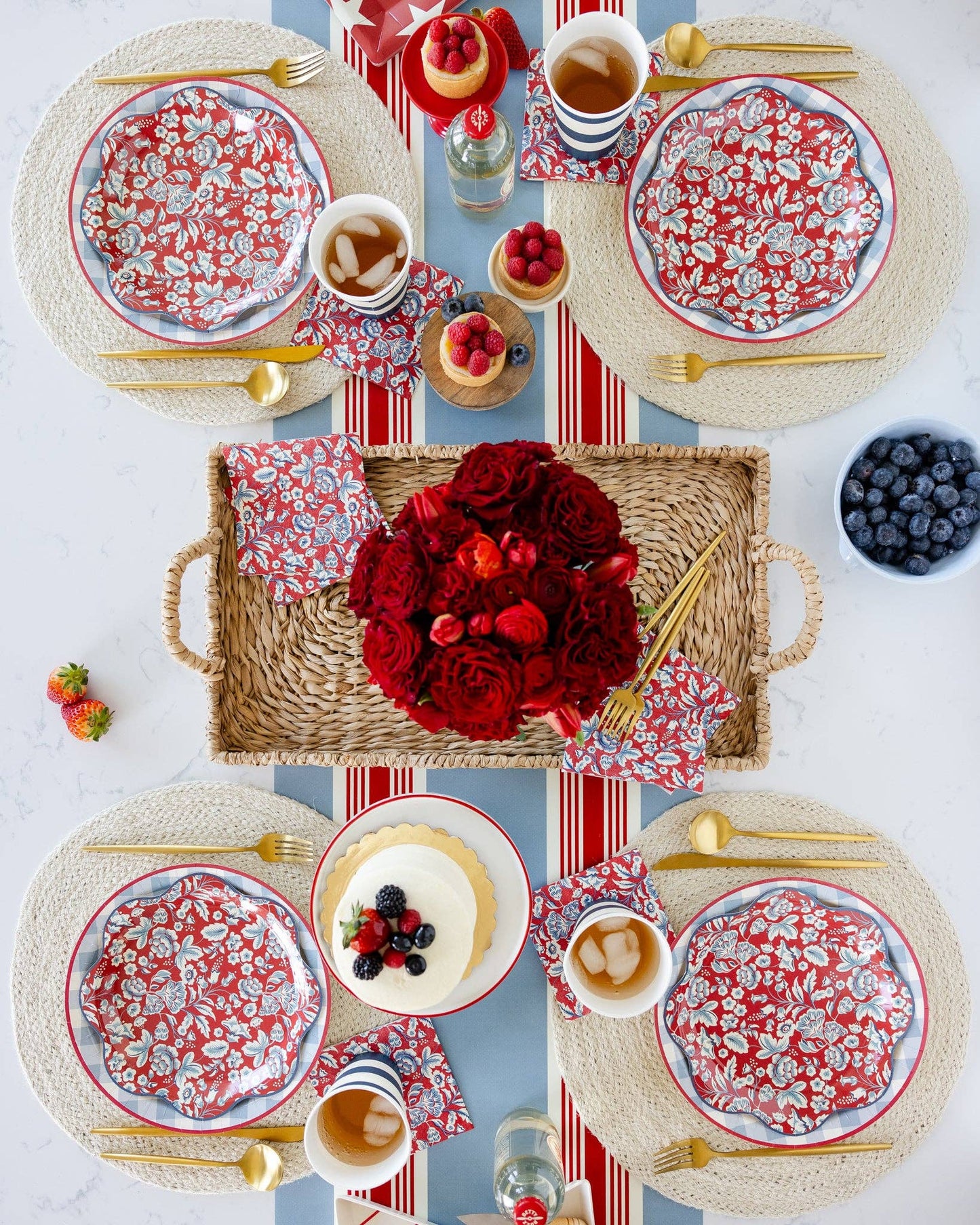 Americana Chambray Gingham Paper Plate