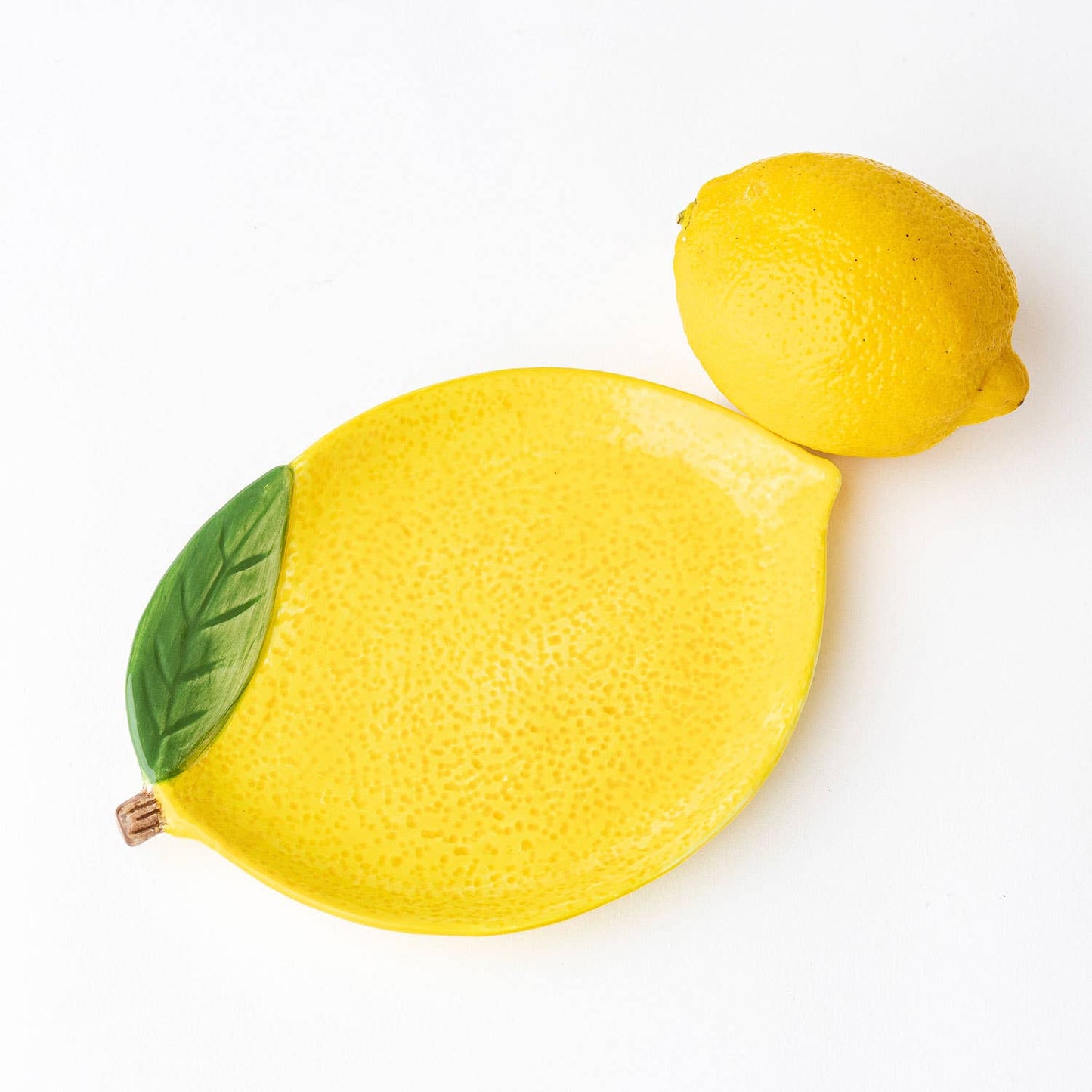 Lemon Dish - Yellow Ceramic Dessert Plate - 7x5 in