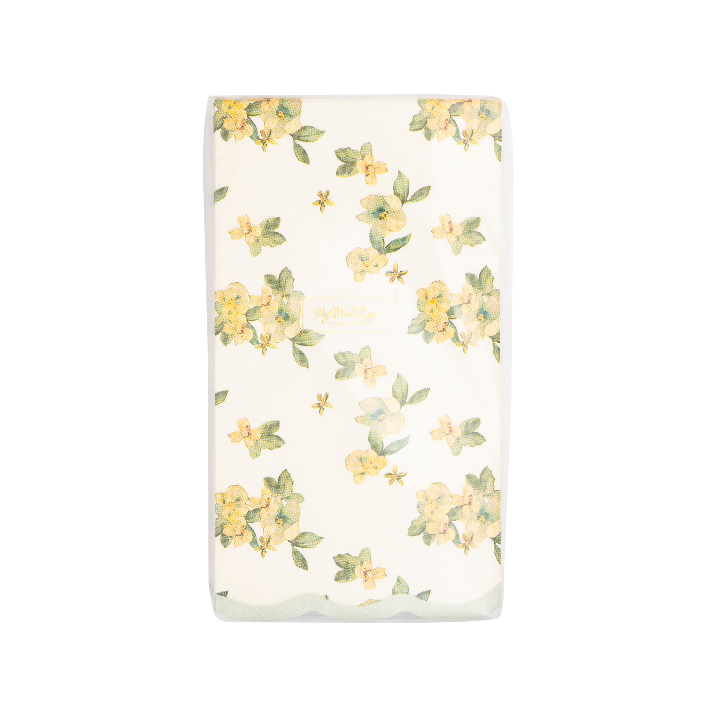 Sage & Yellow Vintage Flower Guest Napkin - 24 Pack