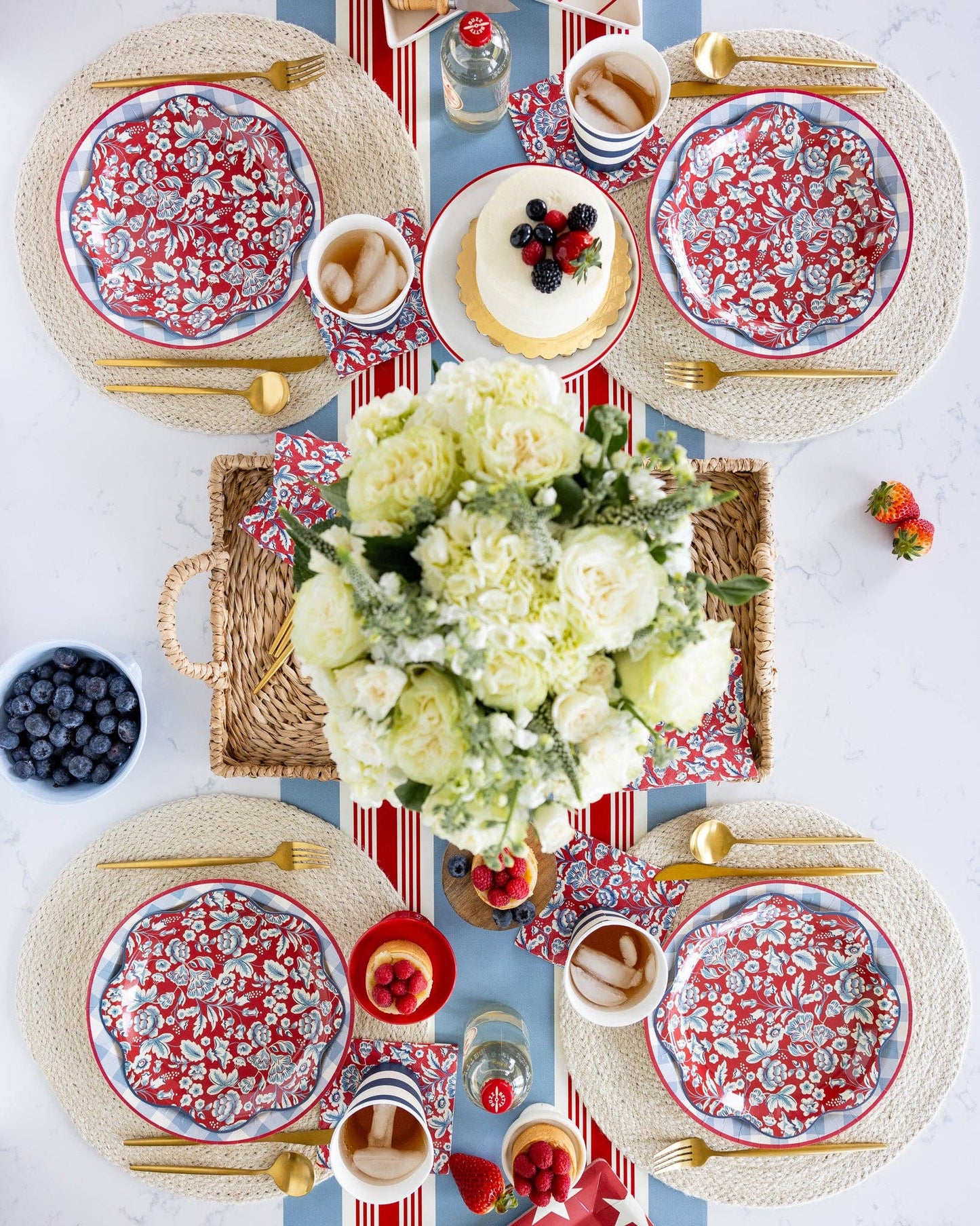Americana Chambray Gingham Paper Plate