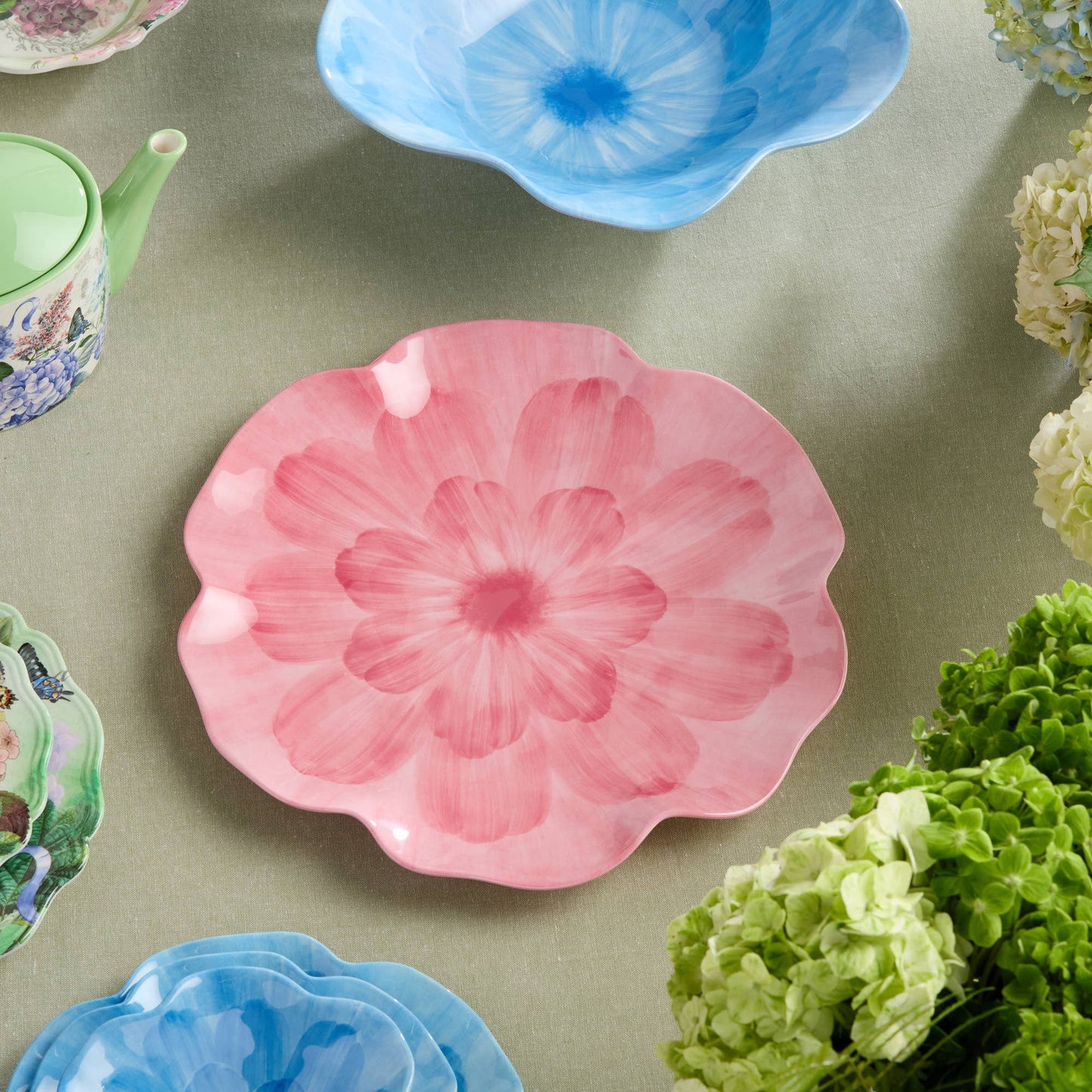 Rose Pink Melamine Floral Dinner Plate - 11in