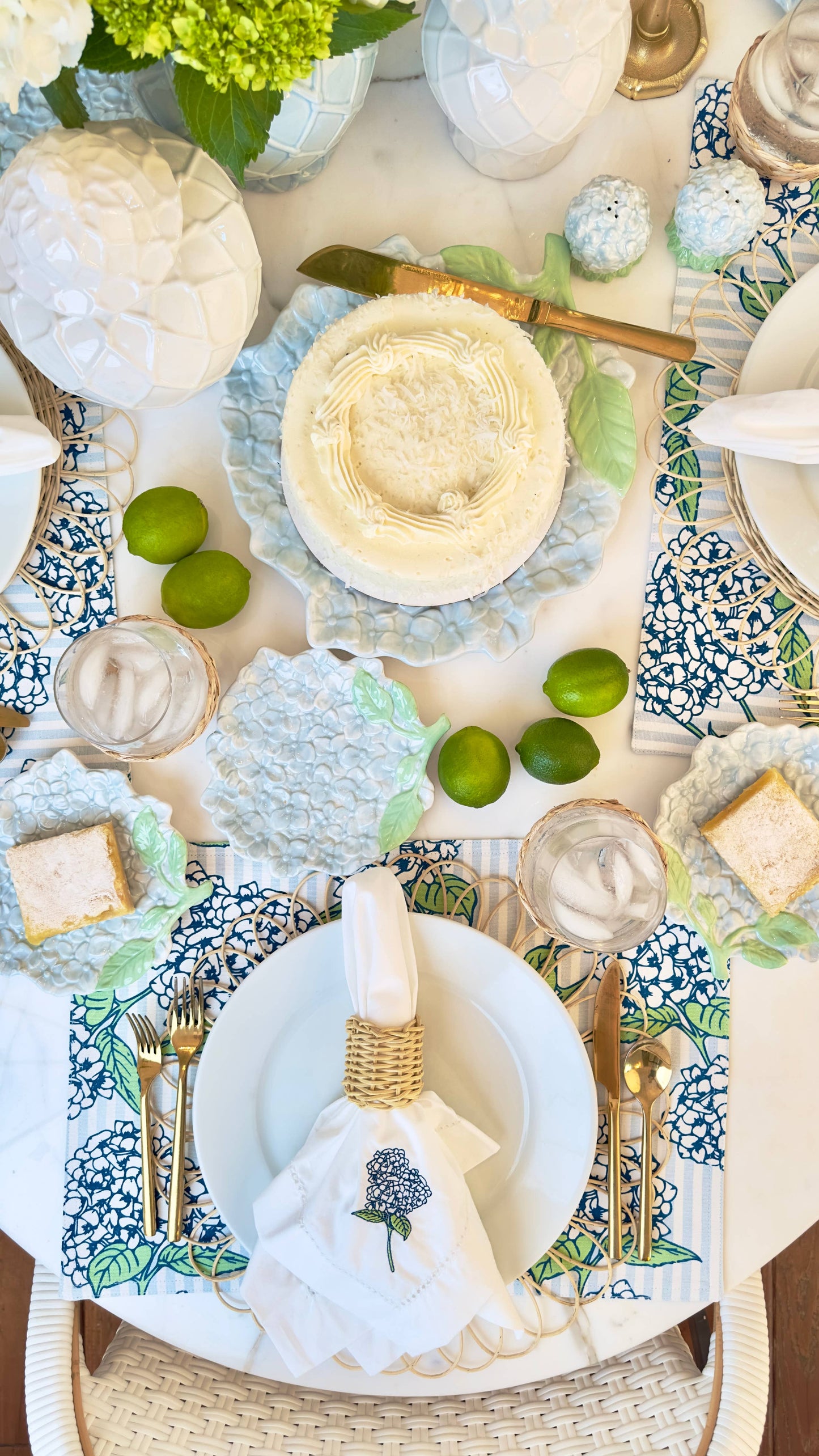 Hydrangea Baby Blue Ceramic Dessert Dish - 7 in