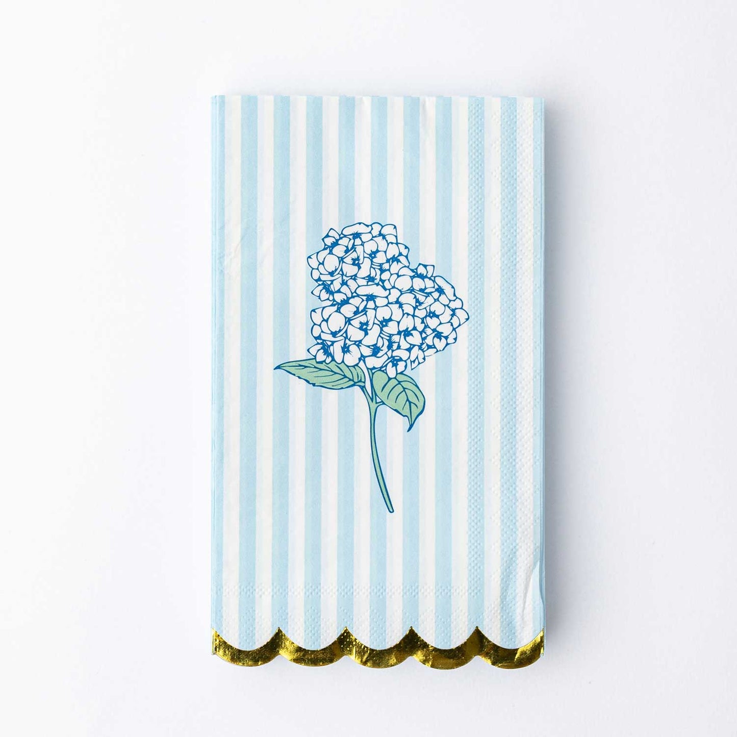 Hydrangea Baby Blue Paper Guest Dinner Napkin - 16 Pack