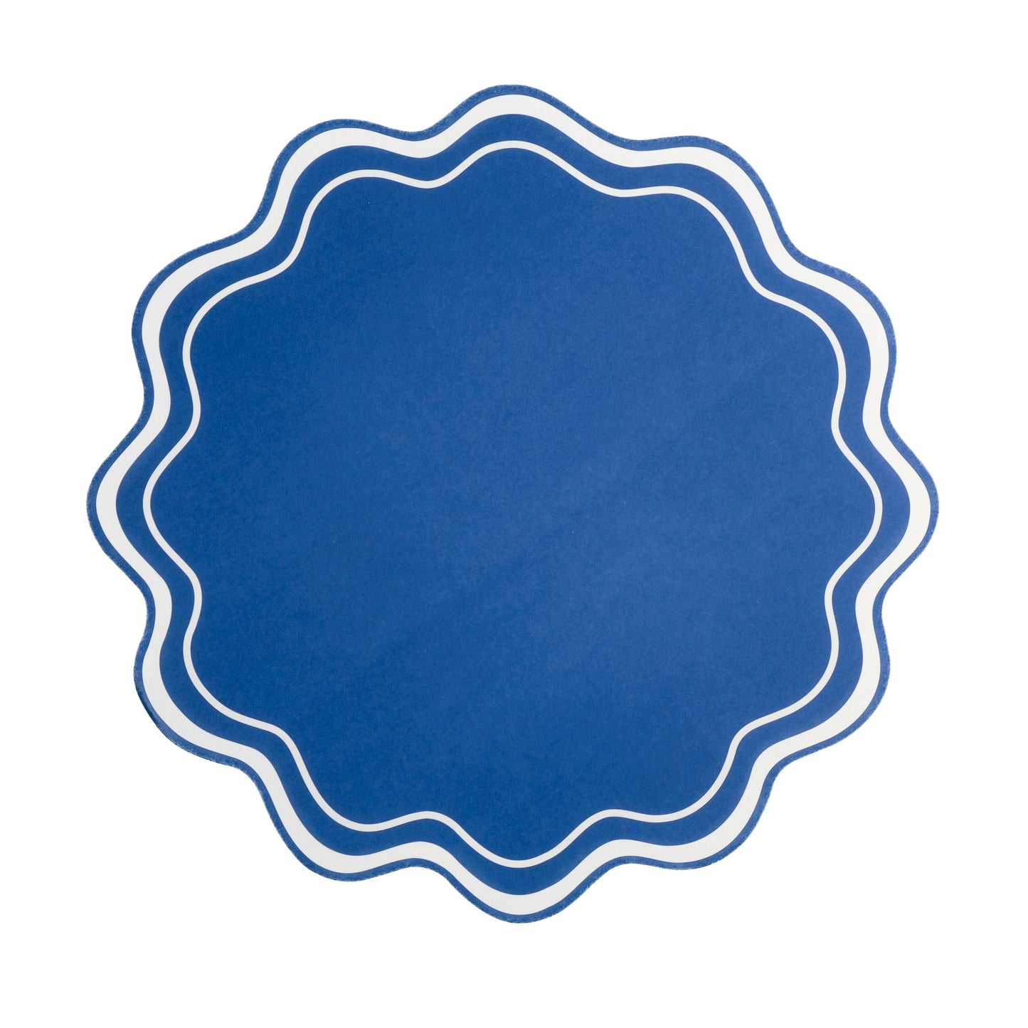 Americana Navy Blue Wavy Scallop Paper Placemats - 12pk