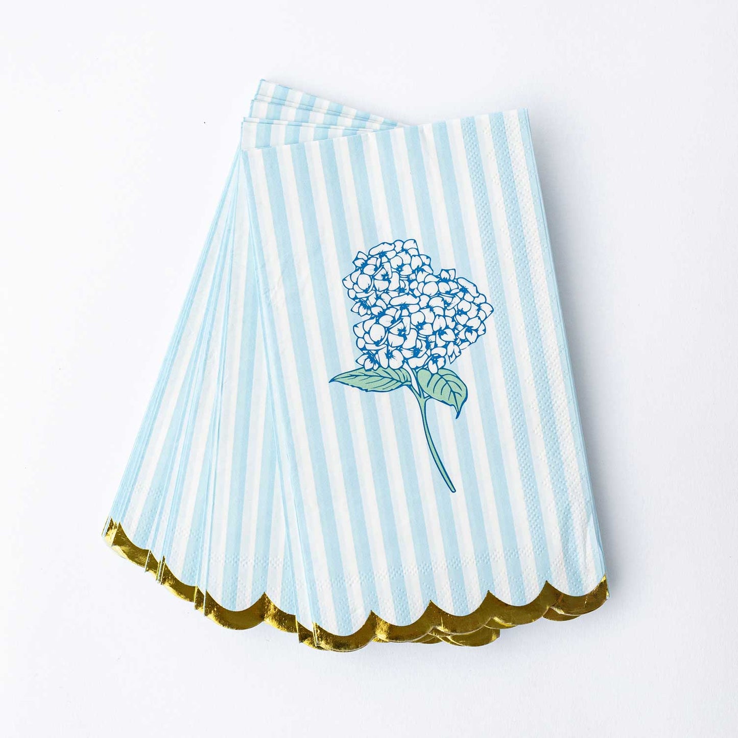 Hydrangea Baby Blue Paper Guest Dinner Napkin - 16 Pack
