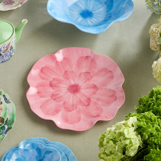 Rose Pink Melamine Floral Dinner Plate - 11in